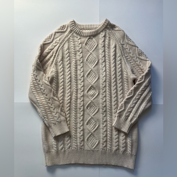 Aritzia Wilfred Cable Knit Sweater Medium Whisper White Cream Oversized Cozy - Picture 1 of 7